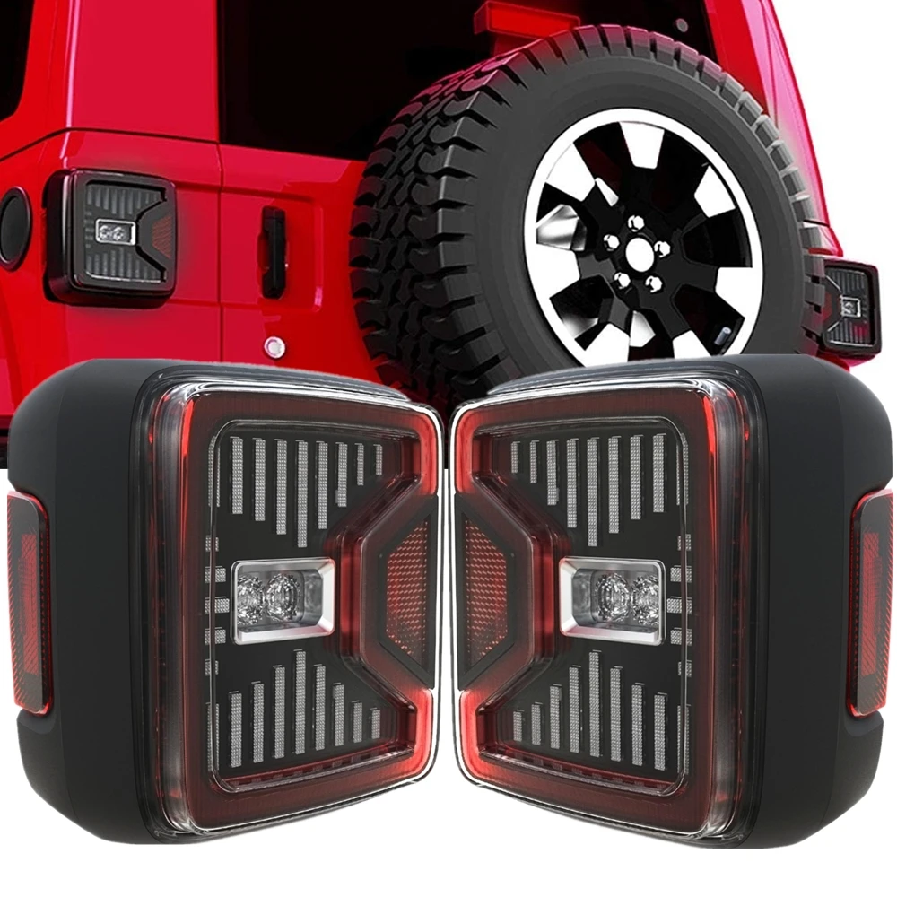 

Car 12V Rear Led Tail Lights For Jeep Wrangler JL 2018 2019 Rear Lamps Brake Reverse Daytime Running Lights USA Europe Version