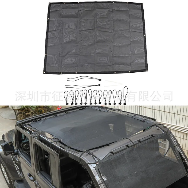 Car Top Roof Anti-Heat Net Sunshade Cover Breathable Fit For Jeep Wrangler JL 2018+  4 Doors Car Styling