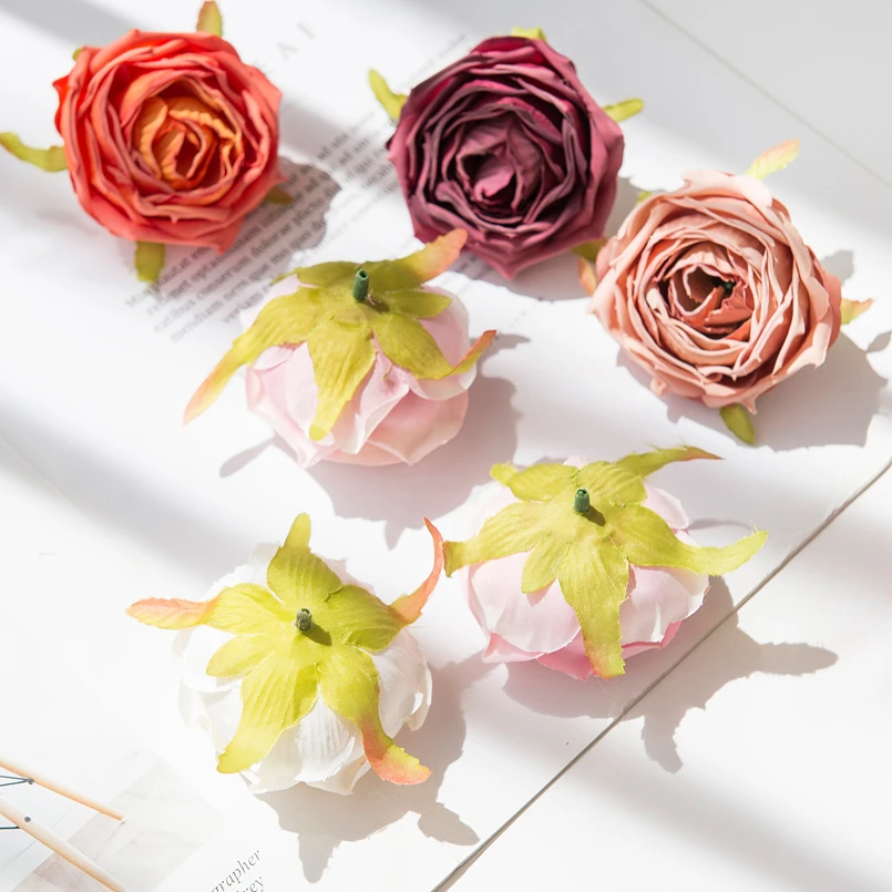 5 Stück Künstliche Rosenköpfe Großhandel Deko für Zuhause, Hochzeit, Kranz, Brautaccessoires, Ausverkauf, Material für Girlanden, Kunstblumen – Detail 6
