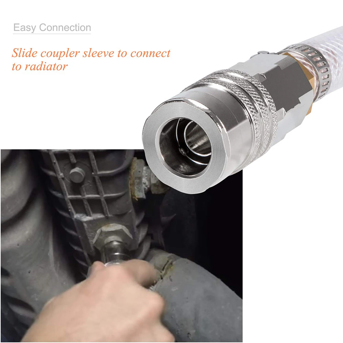 9996049 Radiator Coolant Drain Hose 39.37in whit Quick Radiator Adapter Interface For 2004~2019 Volvo & 2008~2019 Mack Trucks