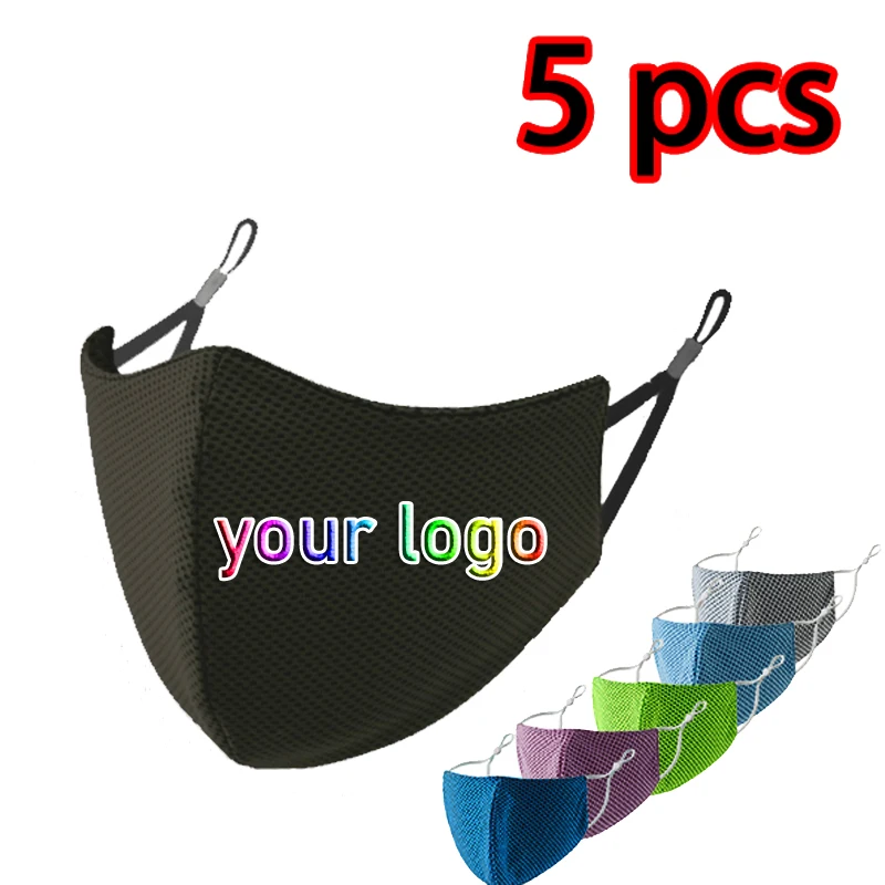 5 PCS Customized Mask Personalized Cold Sense Adjustable Size Print Design Logo Picture Breathable