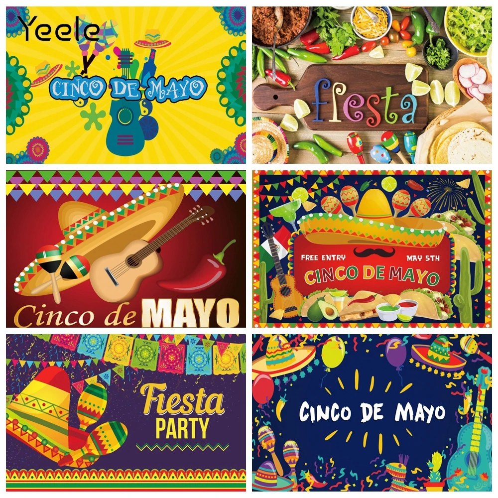 Yeele Mexican Fiesta Theme Birthday Banner Party Event Photography Backdrop Photographic cinco de mayo Decoration Backgrounds