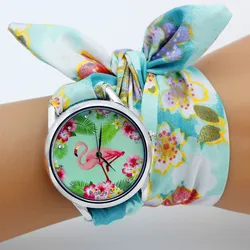 Shsby-reloj Floral de gasa para mujer, pulsera de tela con flores, a la moda, novedad