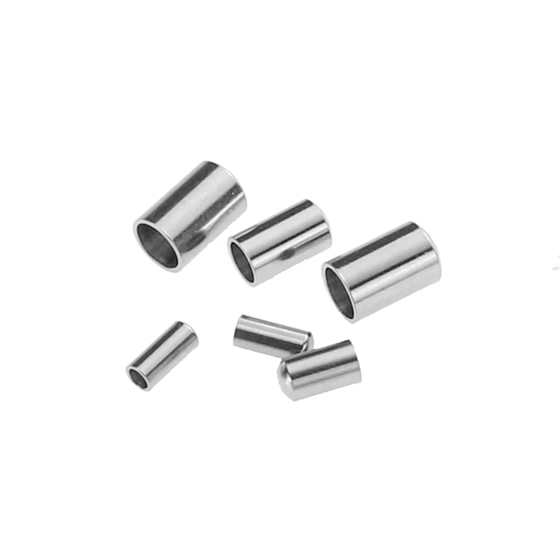 30pcs Stainless Steel gold Cord End Caps Fit 2/3/4/5mm Leather Rope DIY Jewelry Making Accessories Thread Fastener Crimp Finding