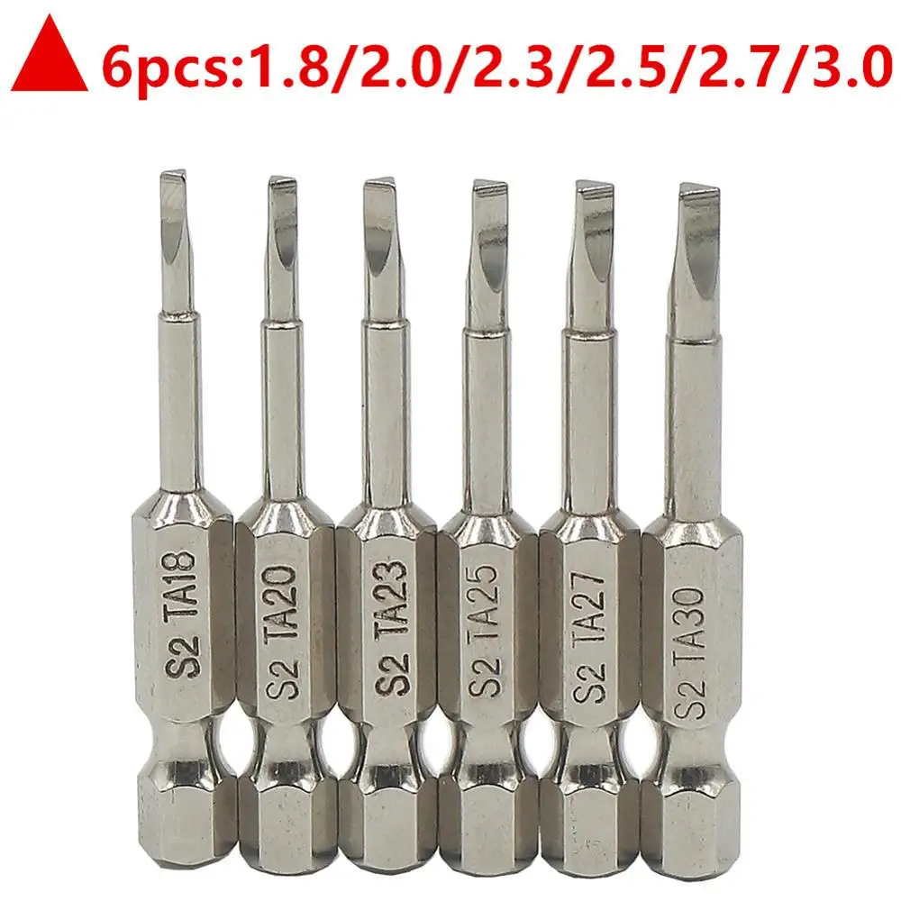 6pcs 50mm Triangle Magnetic Bits Screwdriver Bits S2 Steel 1/4 inch Hex Screwdriver Bit Set DIY Hand Tools bit set набор бит