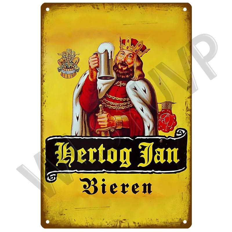 Hertog Jan Retro La Chouffe Metal Sign for Men, Poster, Plaque, Whisky, Belgium, Beer, Wall Decor, Vintage Poster Plates, Diversification, 18/Sign