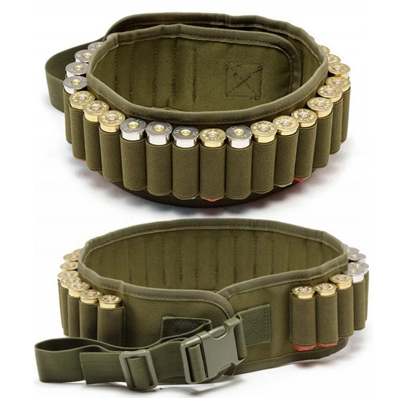 Tactical 26/50/30 Rounds Bandolier Belt 12 Gauge Cartridge Pouch Airsoft Shotgun Shell Ammo Shoulder Waist Belt Holder Hunting