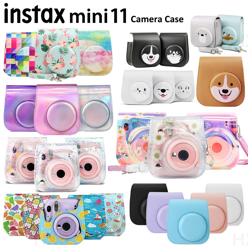 

Fujifilm Instax Mini 11/9/8 Instant Film Camera Case, Quality PU Leather Protective Soft Carry Bag Cover with Shoulder Strap