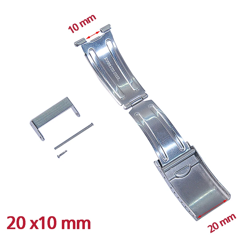 NEW Stainless Steel BUCKLE SAFETY CLASP metal band 18*9mm 20*10mm strap bracelet BUCKLE