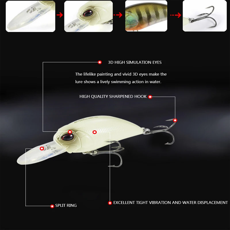 Crankbait Fishing Lure Weights 16g 100mm Floating 2.5-3.5m Mino Cark Isca Artificial Bait Wobblers Peche Accessoire Pike Leurre