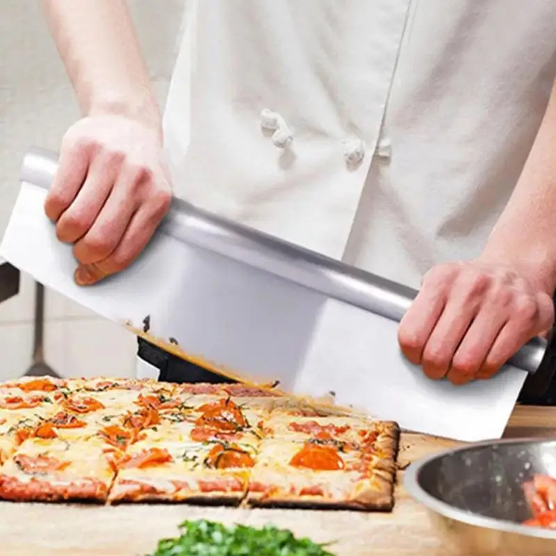 32 Cm Pizza Cutter Stainless Steel Rocking Pizza Chopper High Quality Kitchen Knife Design Custom Cutter Tool