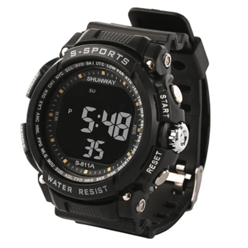 UTHAI CE34 Men‘s Sport Watch Digital Electronic Clock Wristwatch 50m Waterproof Light Stopwatch for male NEW