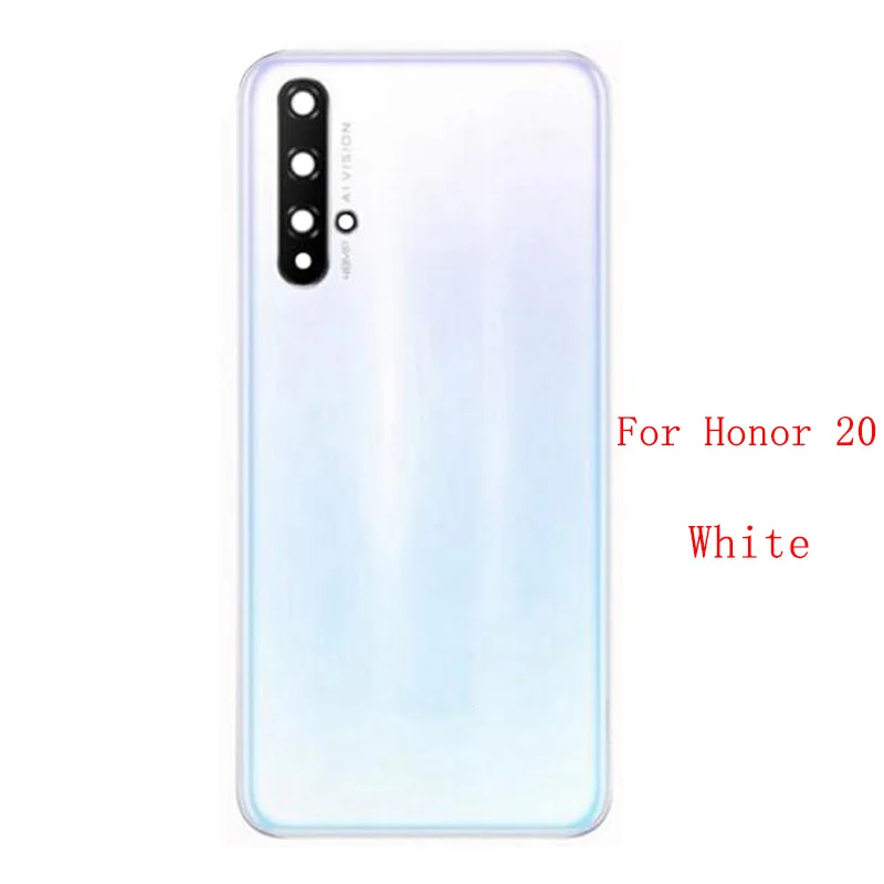 Casing penutup belakang kaca pintu belakang untuk Honor 20 Pro penutup baterai dengan bingkai lensa kamera dengan suku cadang perbaikan Logo