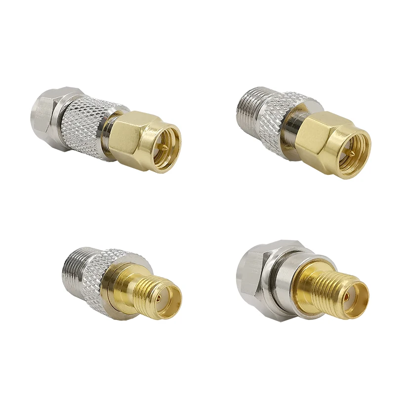 2Pcs SMA-F Rf Connector Rf Coax Coax Adapter F Type Female Jack Naar Sma Stekker Rechte F Connector naar Sma Connector