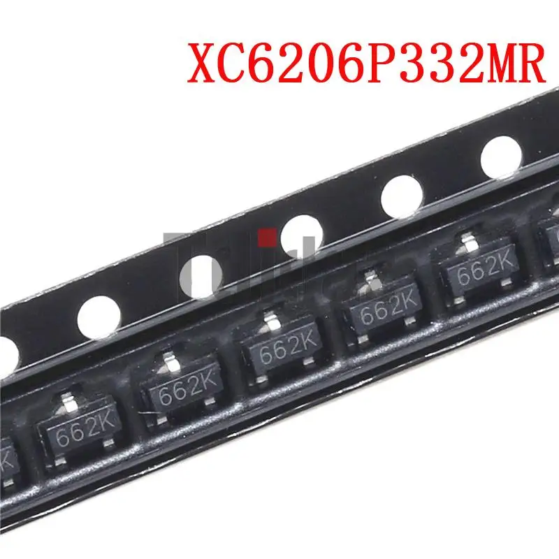 50-100PCS XC6206P332MR SOT-23 SOT XC6206P332 SOT23 XC6206 SMD(662K) 3.3V/0.5A new and original IC Chipset