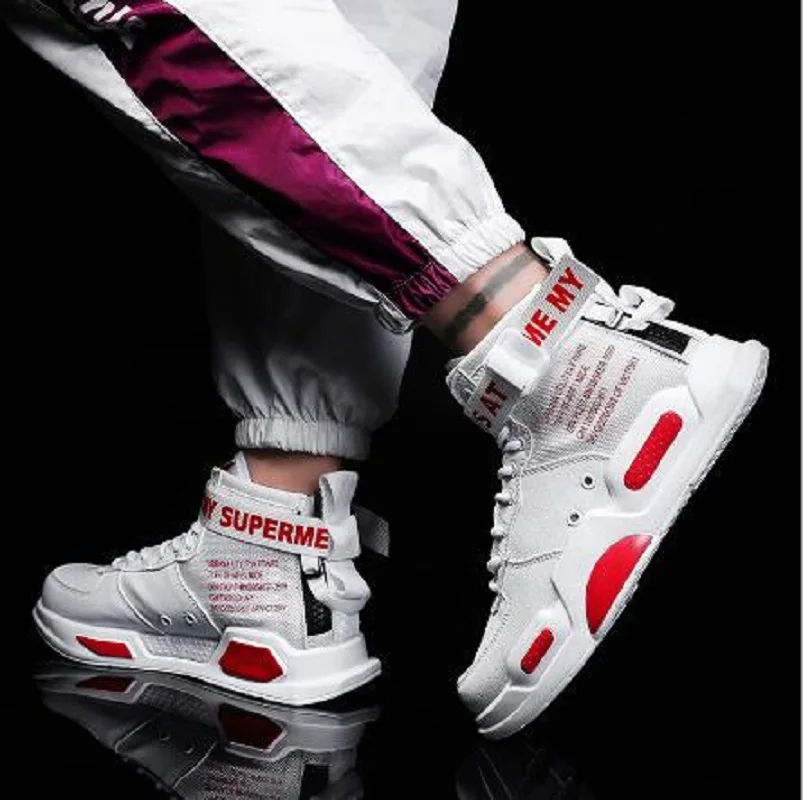 Spring Autumn Men Shoes Casual Sneakers Genuine Leather High Top Basketball Light Breathable Tennis Breathable Walking Travel