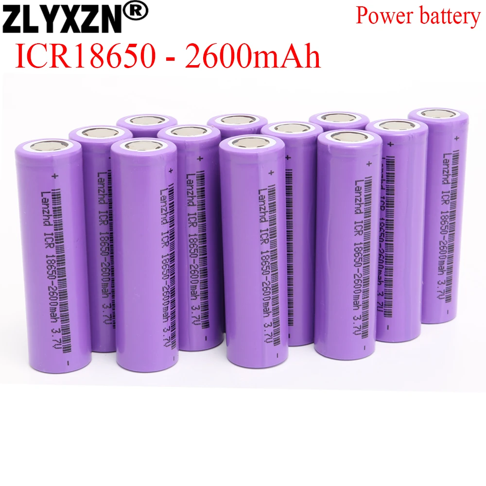 10pcs 18650 battery 2600mAh 5C lithium Li ion 3.7v Rechargeable batteries 18650 For Laptop Toy tools motorcycle Battery pack