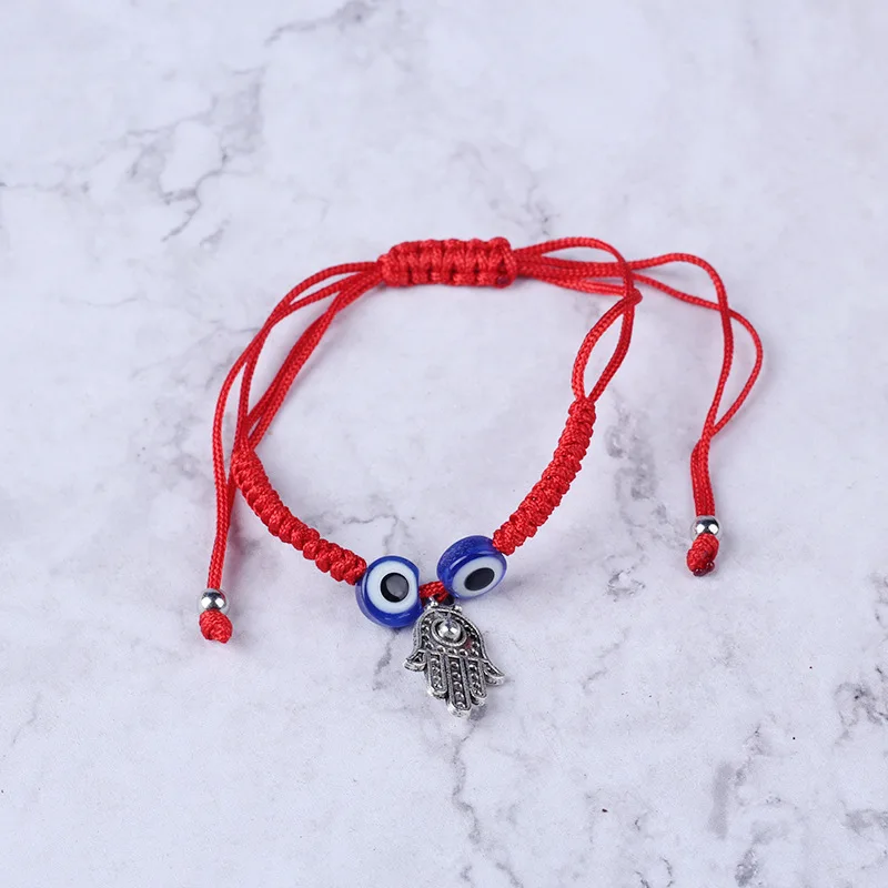 Handmade Braided Rope Lucky Red String Bracelet Evil Eye Charm Bracelets for Women Bring You Lucky Peaceful Adjustable size image 4