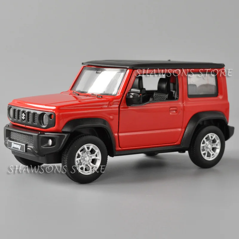 1:26 odlewany Metal Model samochody zabawkowe Suzuki Jimny miniaturowa replika SUV Pull Back z dźwiękiem i światła czerwona zieleń