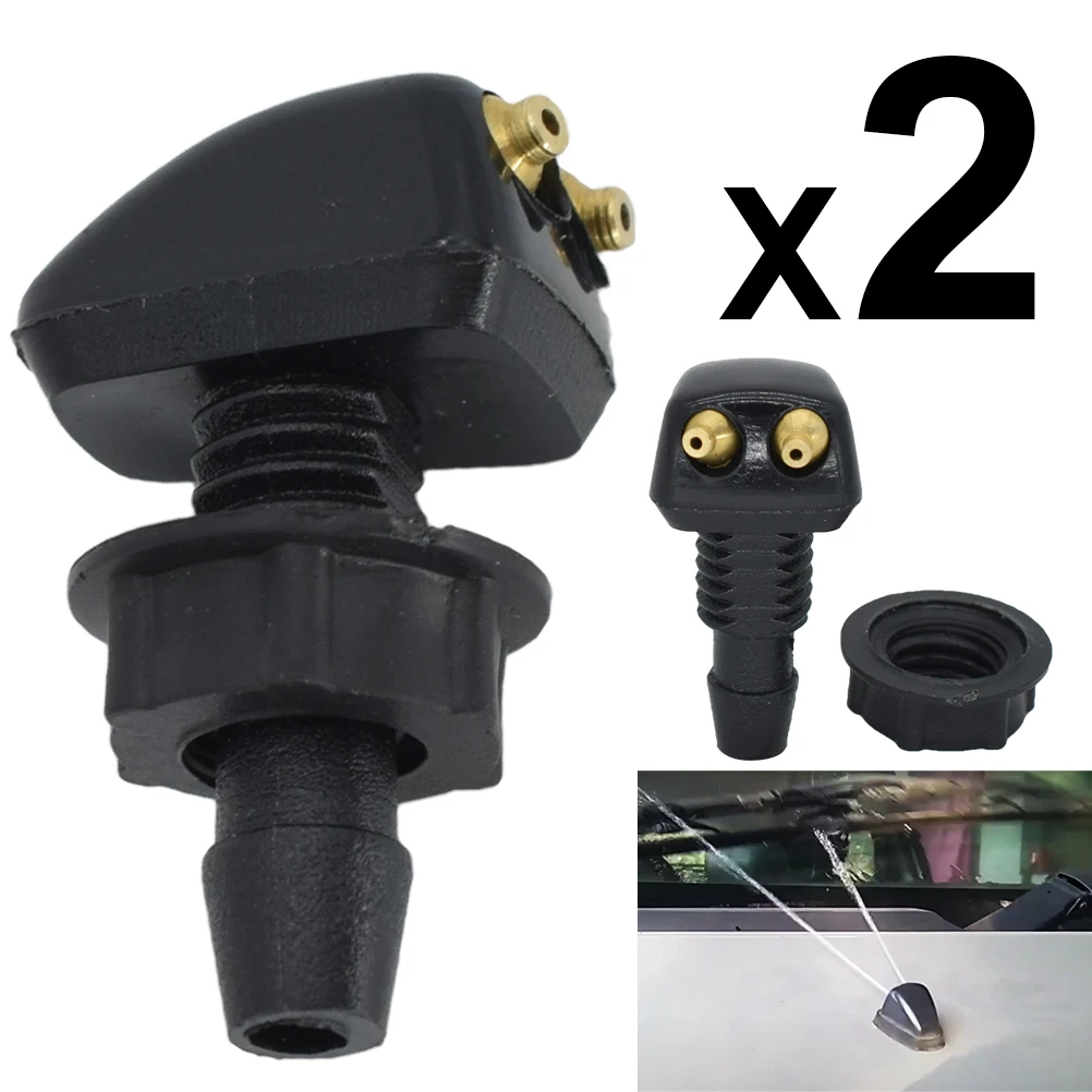 2PCS Car Universal Front Windshield Washer Wiper Nozzle Jet Sprayer Sprinkler Water Spout Outlet Adjustment For Toyota Mazda