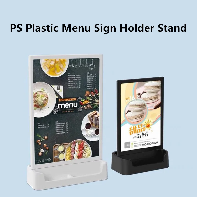 

A4 210x297mm Restaurant Menu Paper Holder Display Stand With Storage Box Photo Picture Frame Table Plastic Sign Holder Stand