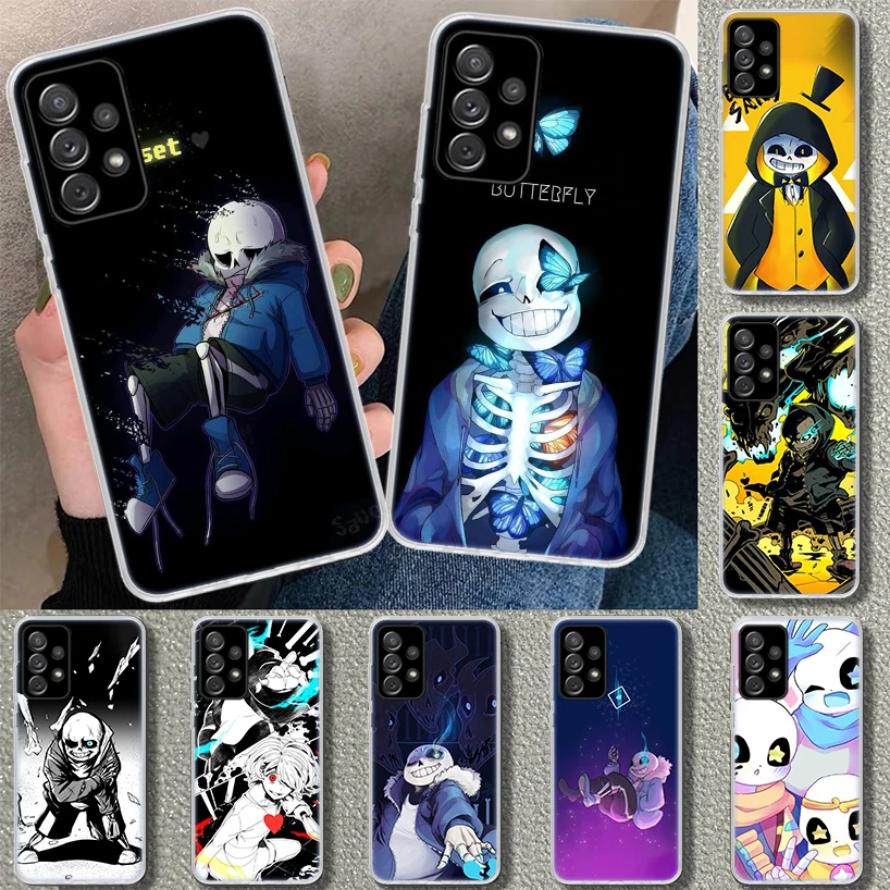 Undertale papyrus sans doggo Phone Case for Samsung Galaxy A15 A25 A35 A55 A14 A24 A34 A54 A04S A13 A23 A33 A53 A03S A52 A12 A22