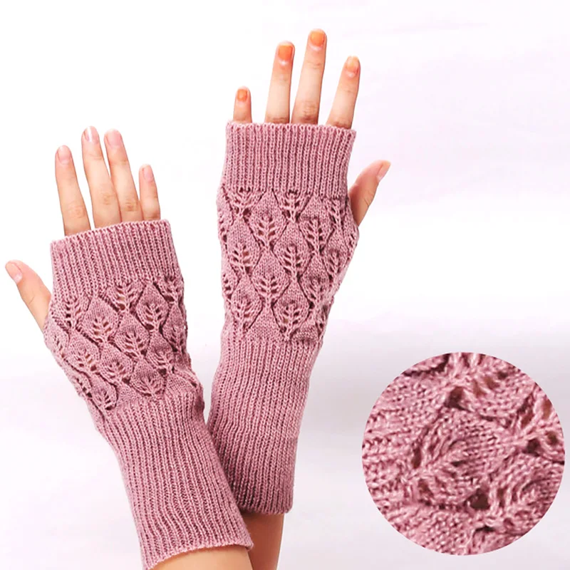 

Winter Autumn Winter Knitted Gloves Women Fingerless Hand Warmer Mittens Half Finger Warm Without Fingers Wrist Glove Guantes