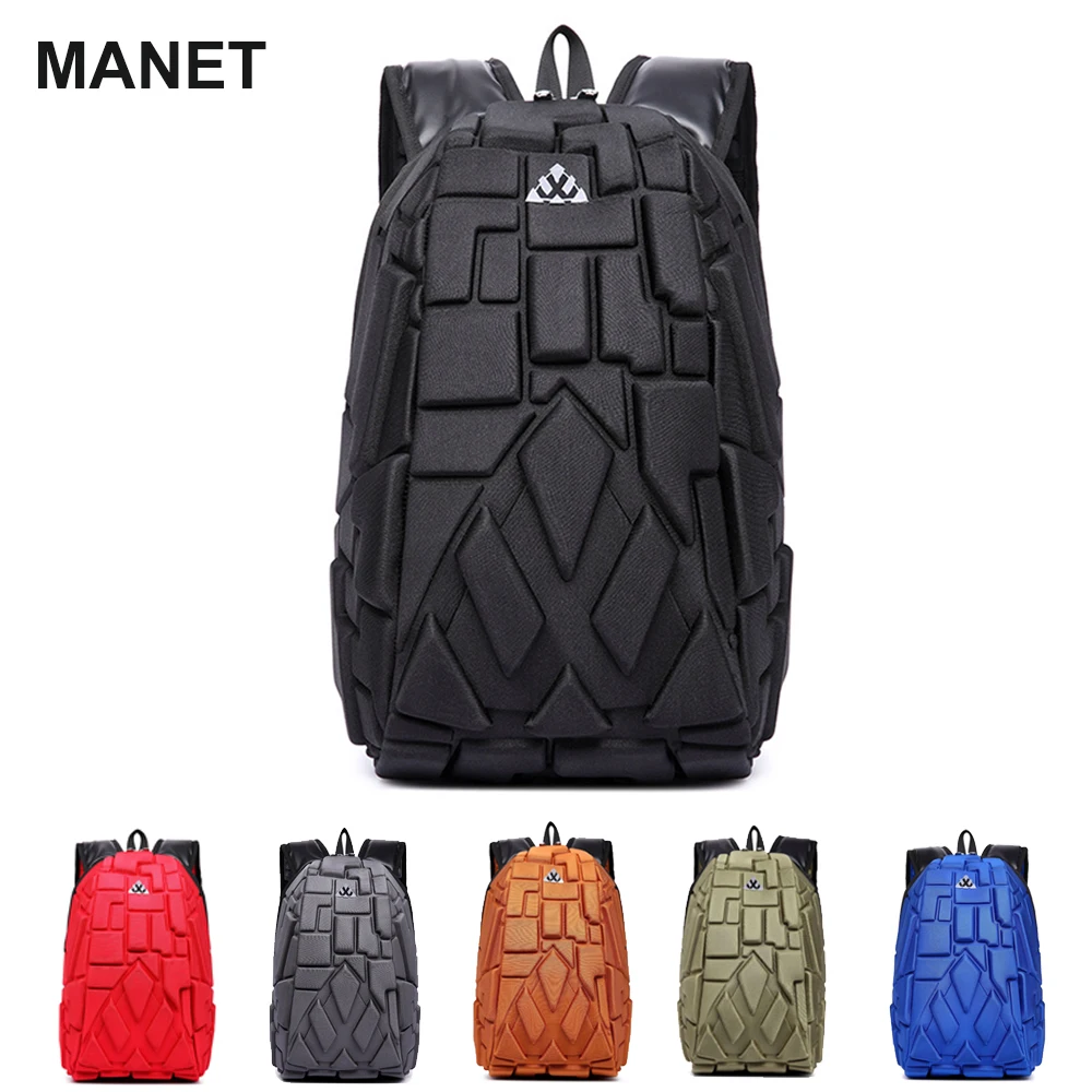 MANET ABS Backpack Men 15.6 Inch Large Capacity Travel Shoulder Bag Business Laptop Bags Waterproof School Backpacks with USB