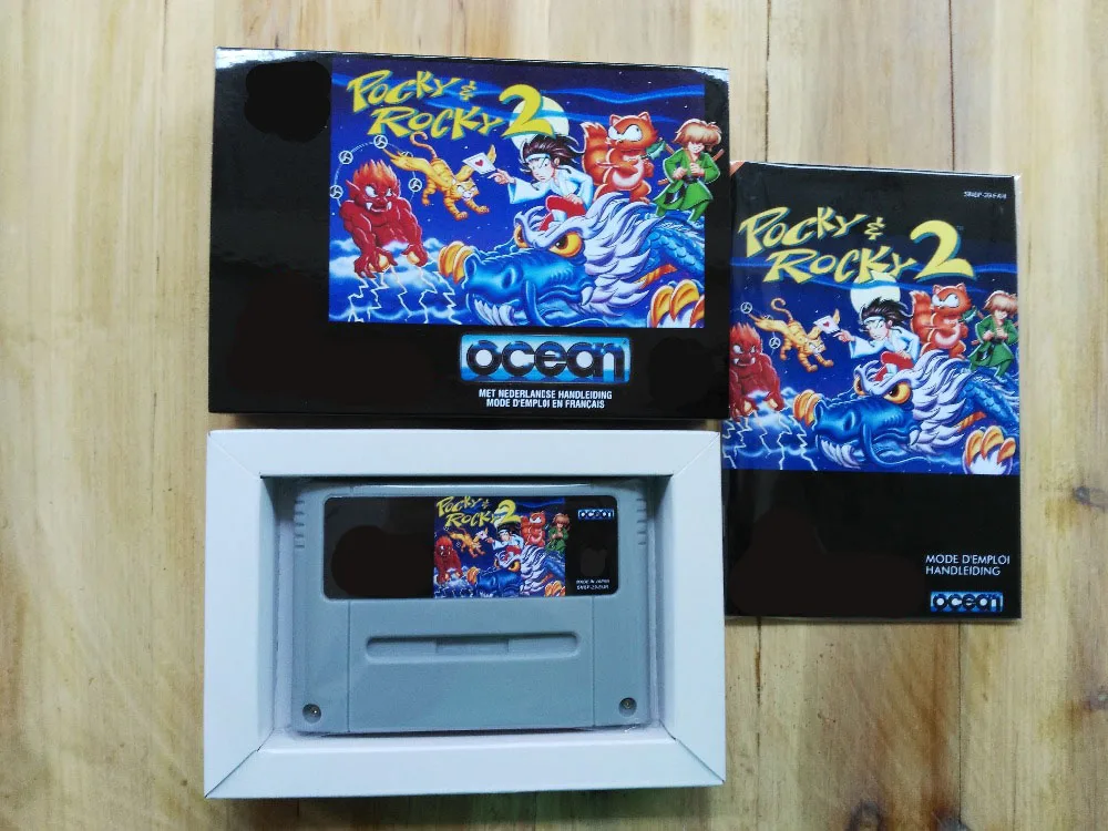 16Bit Games ** Pocky & Rocky 2 ( French PAL Version!! Box+Manual+Cartridge!! )