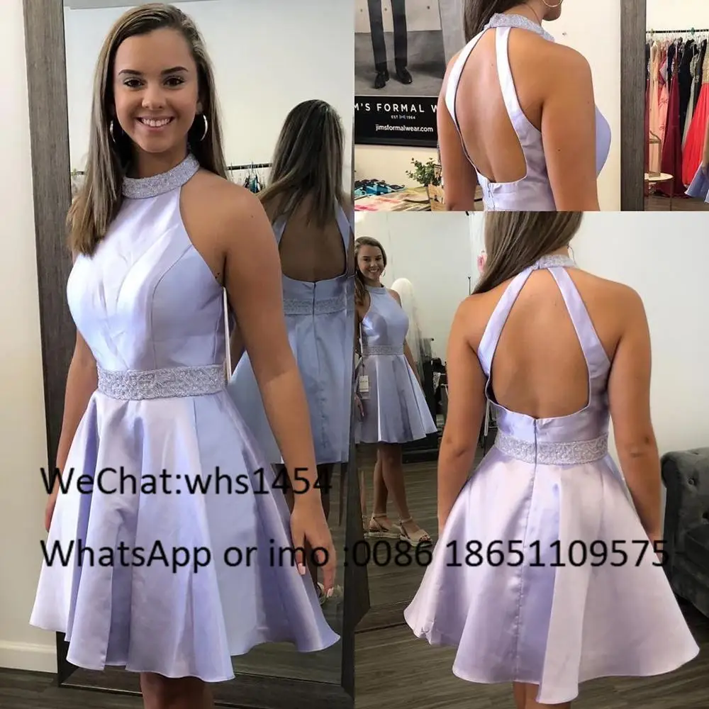 Mbcullyd-Vestido corto de graduación de talla grande, minivestido de fiesta con cuentas brillantes, con bolsillos, barato, para menos de 2023, 100