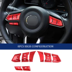 Bright Car Steering Wheel Button Panel Knob Trim Sequins Cover Sticker For Mazda CX-5 CX5 M3 Axela CX-8 CX8 CX-4 CX4 Accessories