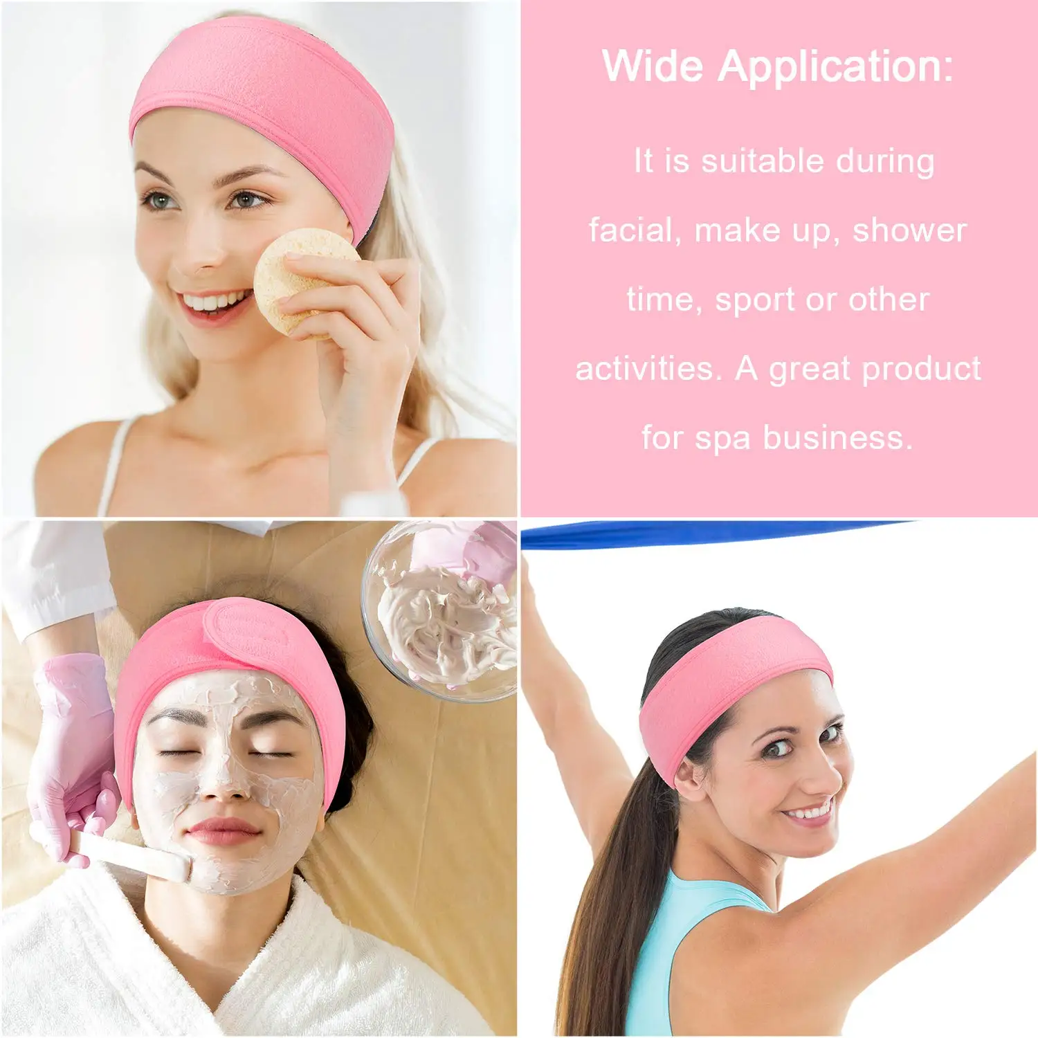 Diadema Facial ajustable de 3 piezas con 1 máscara, cepillo para Yoga, Spa, baño, ducha, maquillaje, lavado de cara, cosmética, accesorios para la cabeza