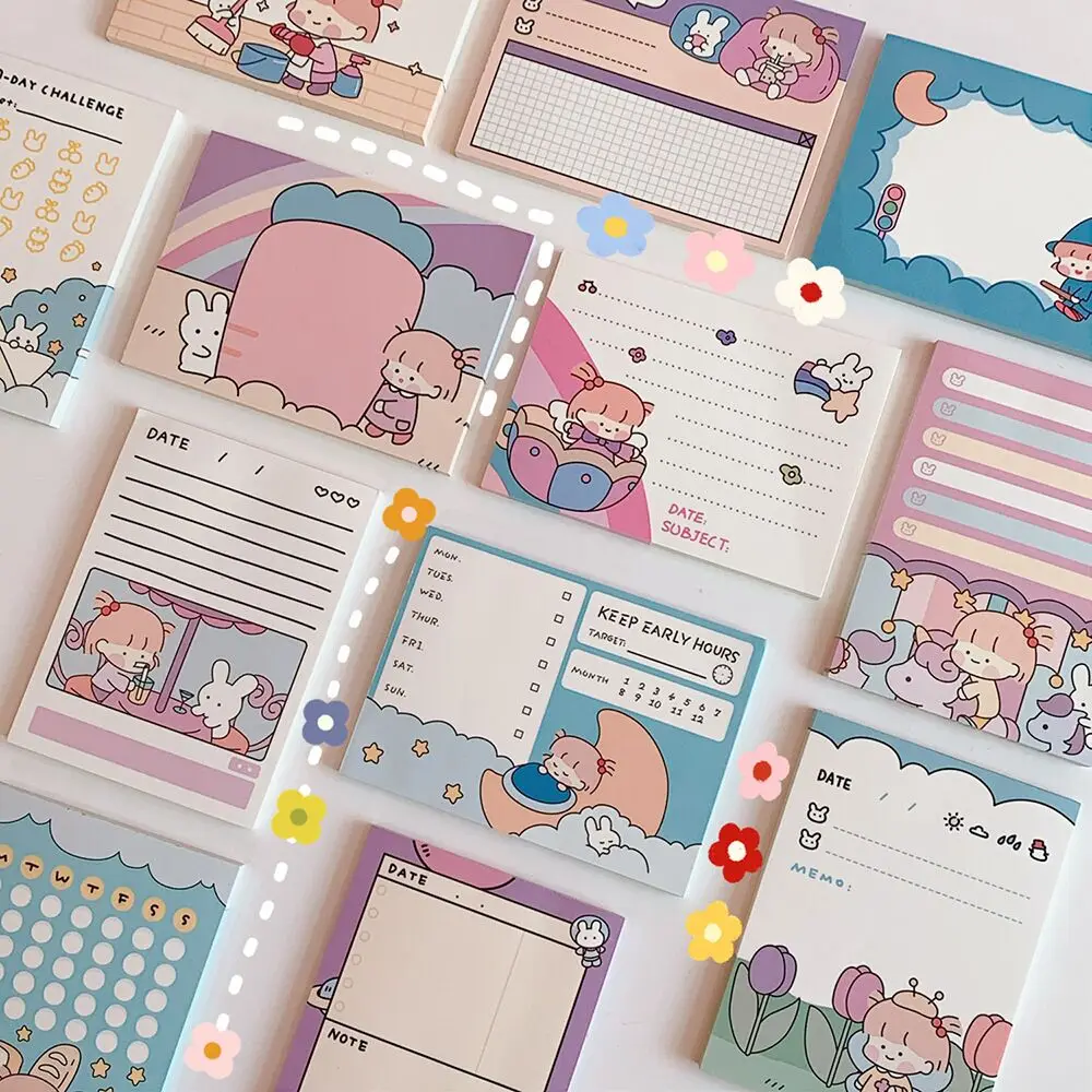 

MINKYS Kawaii 50 Sheets Memo Pads Note Paper To Do List Check List Daily Planner Notepad Paperlaria Korean School Stationery