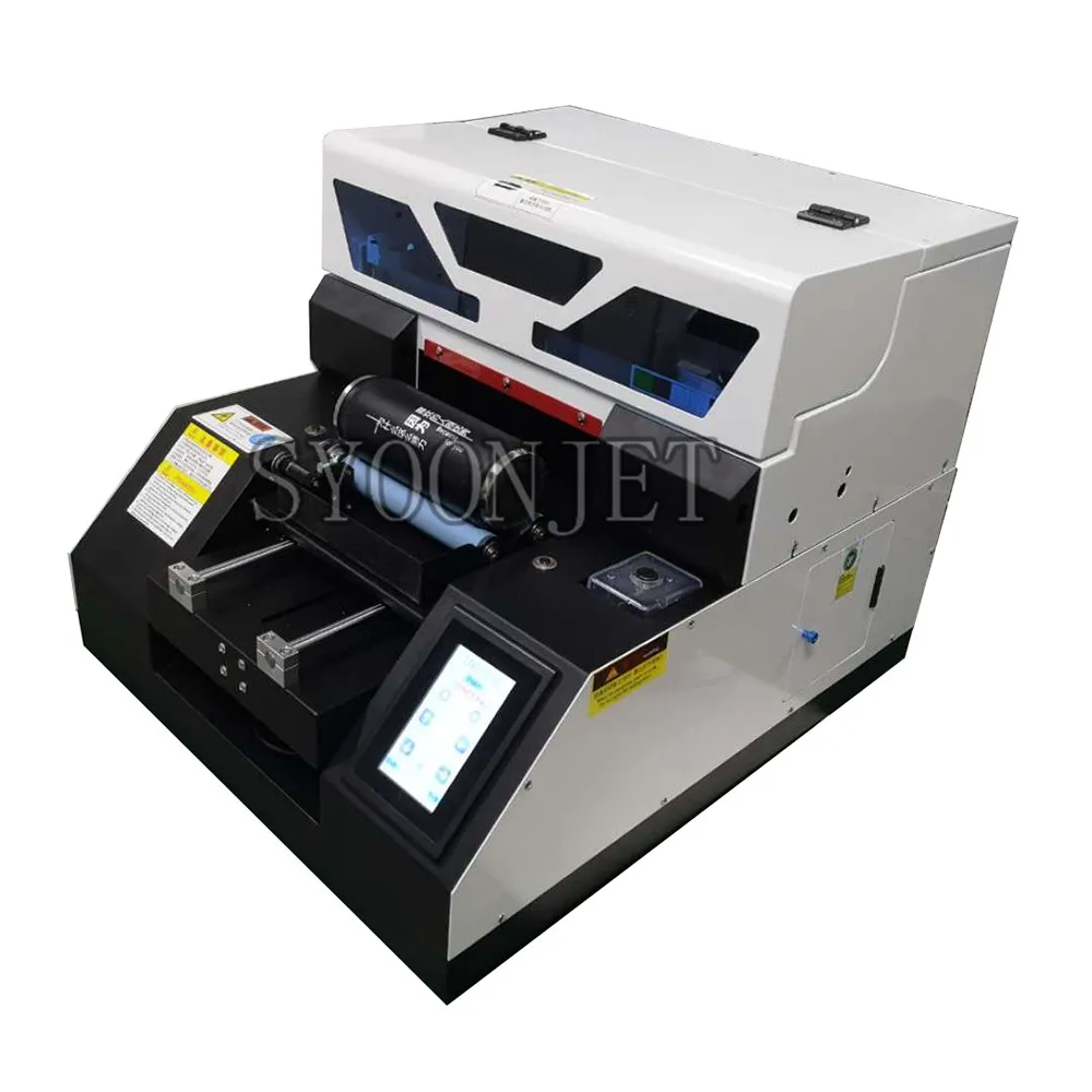 New Automatic A4 UV Printer with Touch screen &White ink circulation system for bottle pen phone case t shirt  Acrylic Wood