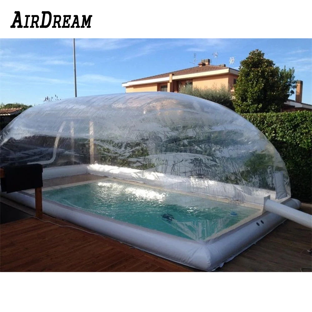 Angepasst größe Beliebte günstige heißer verkauf aufblasbare Schwimmen pool abdeckung Dome Transparent Air dome wasser pool zelt Gehäuse