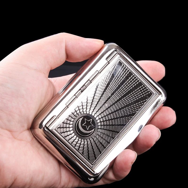 

New 1pcs Silver Tobacco Box Humidor Storage 70mm Rolling Paper Container Cigarette Case Smoking Accessories H112