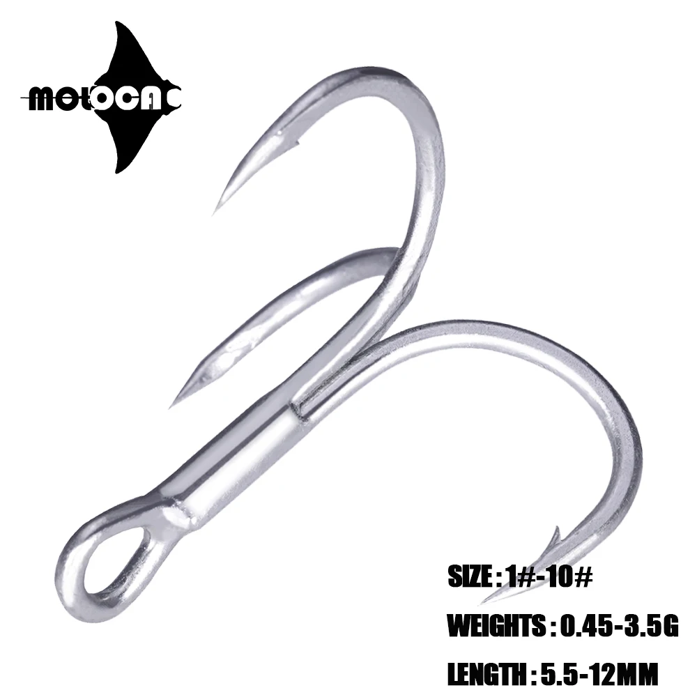 

Fishing Treble Hook 10pcs High Strength Hooks 1-10# High-Carbon Steel Saltwater Pesca Accesorios Mar Peche Carpe Angeln Equipmet