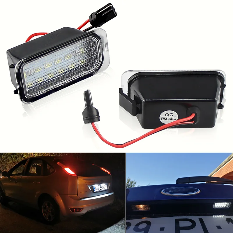 

For Ford Fiesta Focus S-MAX C-MAX Grand Mondeo Kuga Galaxy Car Rear White LED License Plate Light Number Plate Lamp