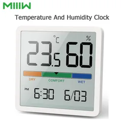 Miiiw Mute Temperature And Humidity Clock Home Indoor High-precision Baby Room C/F Temperature Monitor 3.34inch Huge LCD Screen
