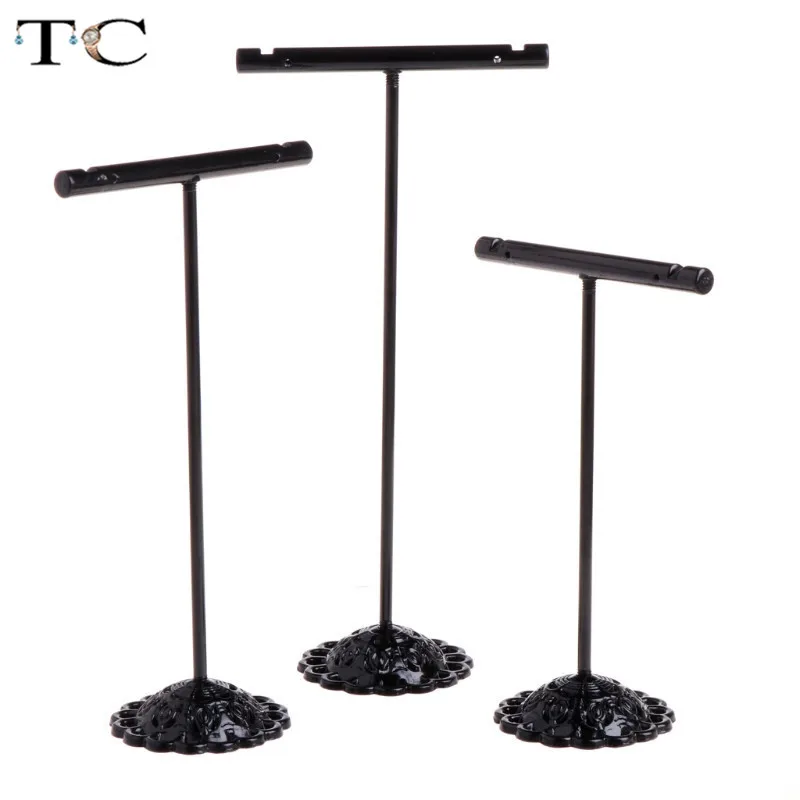 3pcs/lot Stainless Steel Tree T Bar Earrings Stand Holder Jewelry Rack Display Organizer Storage Showcase