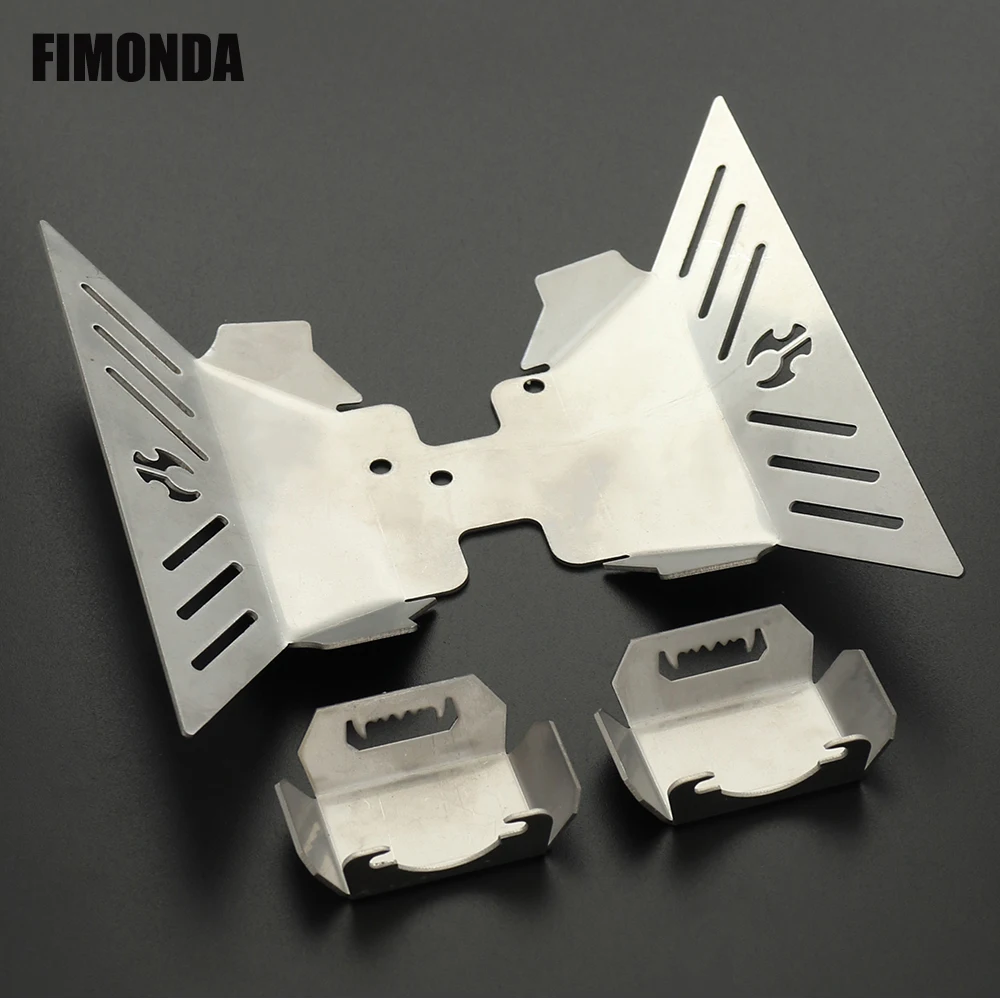 Chassis Stainless Steel Skid Plate Armor Front Rear Axle Differential Protector for 1/10 RC Crawler Axial Capra 1.9 UTB AXI03004