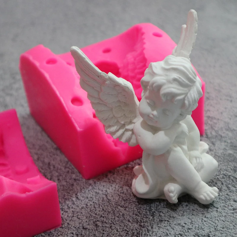 Silicone Mold 3D Cute Sleepling Angel Baby Candle Mould For DIY Candle Soap Molds Plaster Aroma Making Tool Clay Crafts