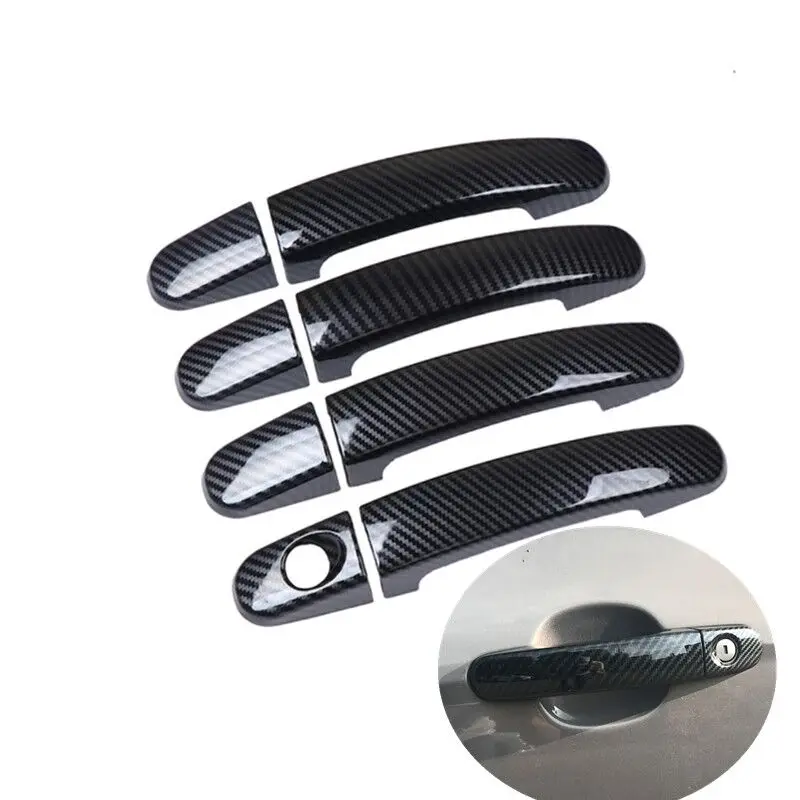 Cubierta de manija de puerta de coche de fibra de carbono cromada para Ford Falcon FG, FGX, G6E, XR6, XR8, XT, 2009-2016, accesorios de estilo de decoración