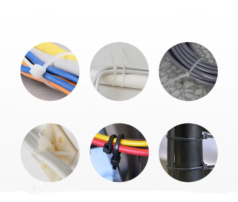 Cabo de leite branco com zíper, 250/500/1000 peças, fios de nylon com trava automática