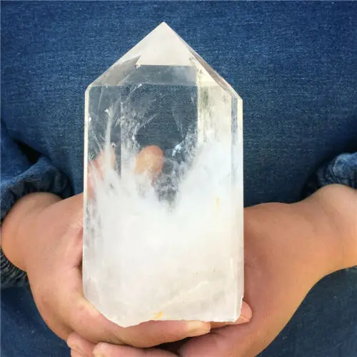 

2.09lb Natural Transparent Quartz Crystal Obelisk Wand Point Reiki Healing