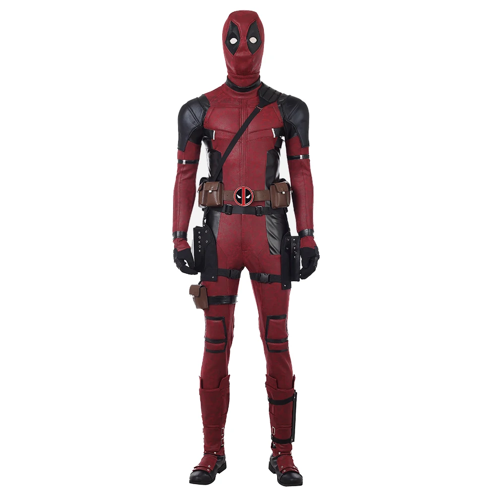 Flash Deadpool Cosplay Costume Wade Winston Wilson Bodysuit Deluxe Leather Outfits Halloween Cosplay for Adults shoes