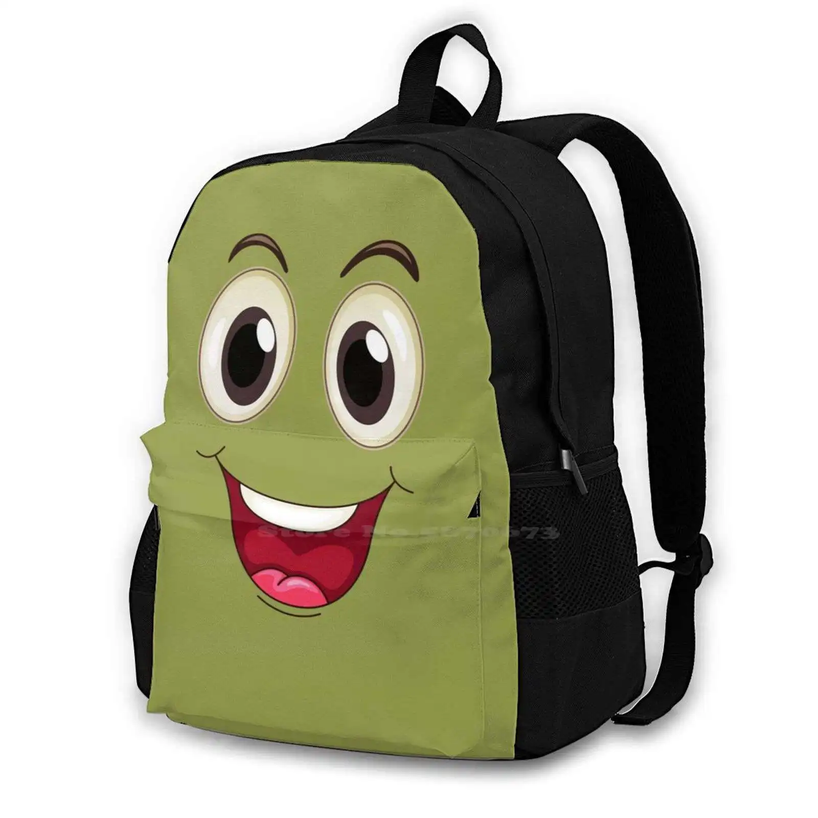 

Surprise! Teen College Student Backpack Pattern Design Bags Smile Happy Eyes Teeth Language Mouth Surprise Birthday Party Big