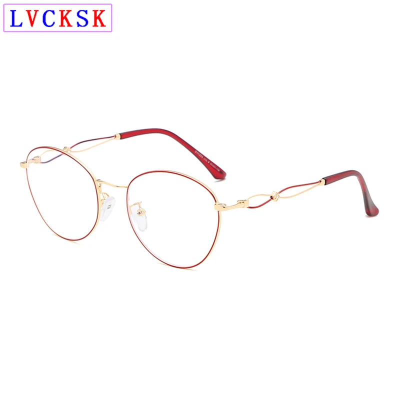 Women Transparent Glasses Frames Clear glass metal Retro Fashion Patchwork Color Hollow Out Temple literary Spectacles Frame N5