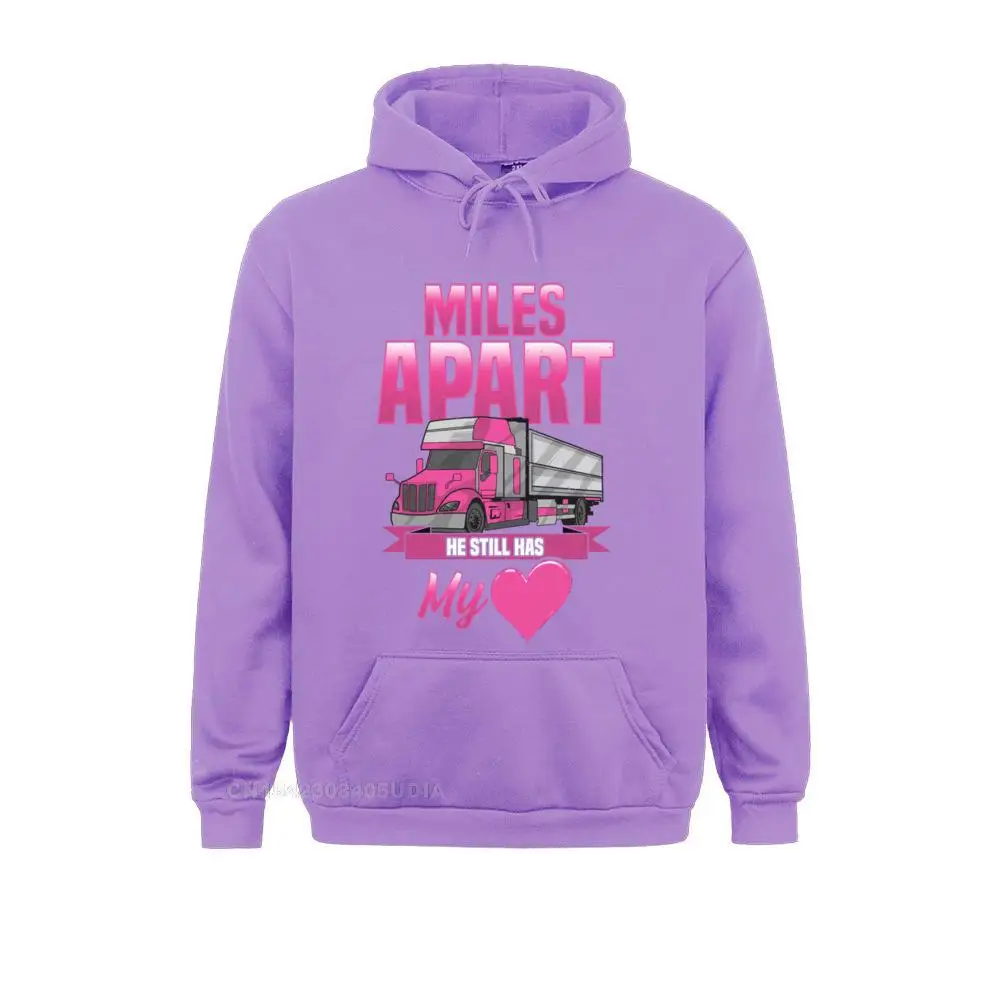 Slim Fit Women Hoodies Miles Apart He Still Has My Heart Funny Truckers Wife Pullover Hoodie Sweatshirts Clothes Casual