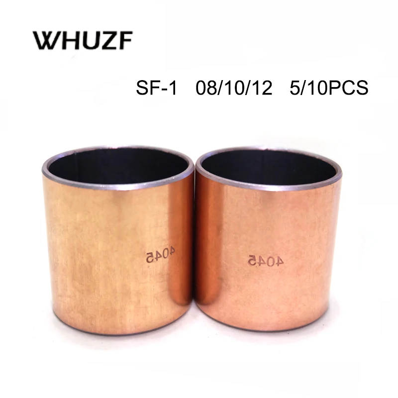 

5/10PCS Inner Diameter 8 10 12 14mm SF-1 Self-lubricating Bearing Oilless Bushing Sleeve Heigh 5-20mm